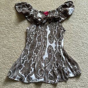 Off shoulder sheer blouse